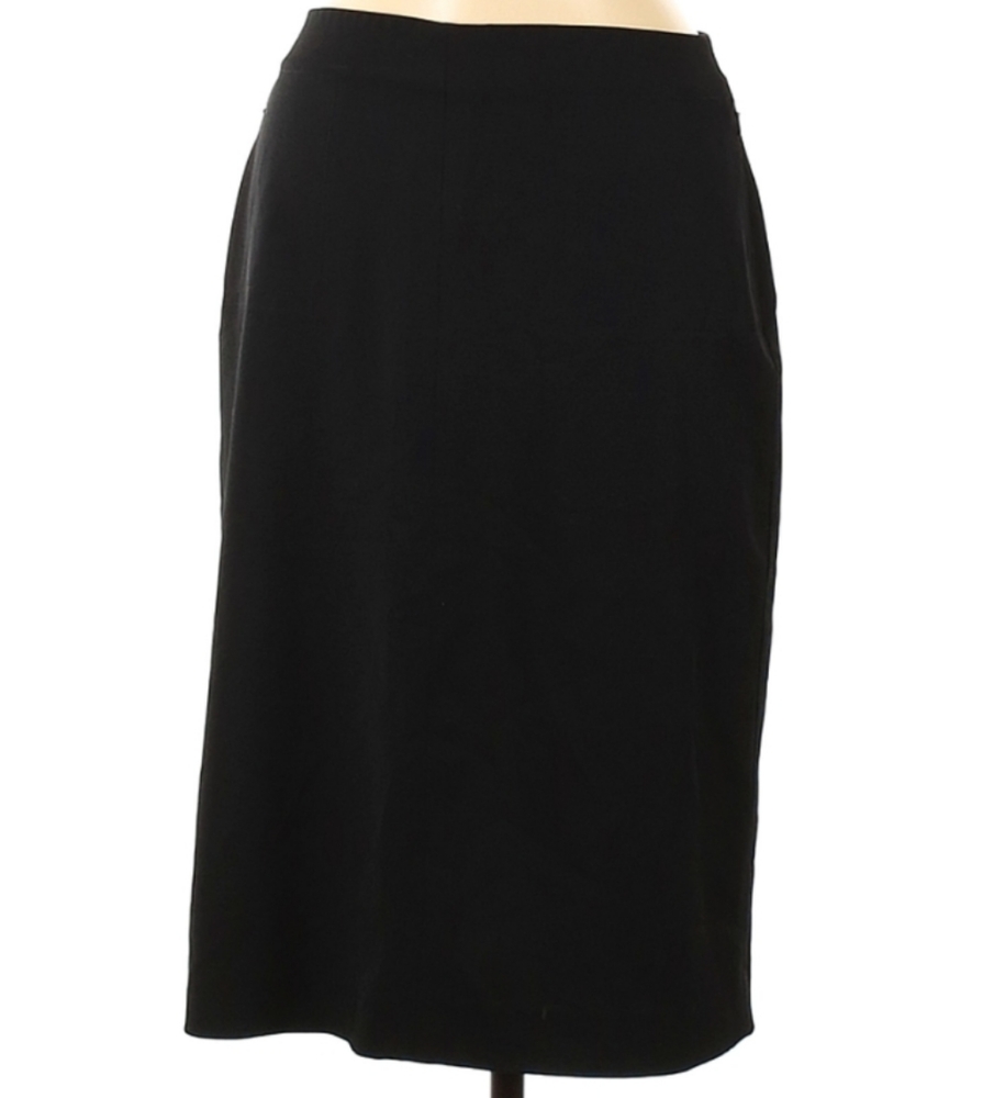 Giorgio Armani Le Collezioni Black with White Pinstripe skirt,Classic With Slit
